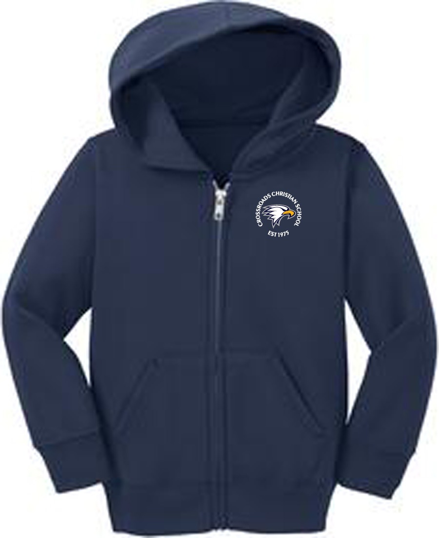 Toddler Full Zip Hoodie - Soft 50/50 Cotton/Poly Fleece, Sizes 2T-4T, Joe's USA Logo, No Drawcord